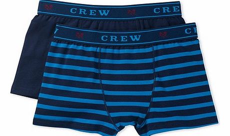 Crew Clothing 2 Pack Stripe/Plain Boxer Shorts