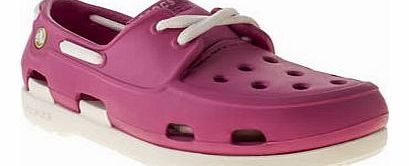 Crocs kids crocs pink beach line boat shoe girls