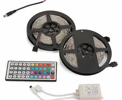 CroLED 2x5M 10M 5050 SMD 300 LED RGB Light Lamp Flexible Strip Ribbon  44 Key Colours IR Controller. Ideal For Gardens, Homes, Kitchen, Under Cabinet,, Cars, Bar, Moon, DIY Party Decoration Lighting