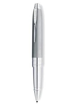 Cross Satin Chrome Ballpoint Pen with Free Pouch
