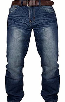 Crosshatch Black Label Mens Straight leg Mid Wash Jeans With Leather Look Belt. Style - Farrow. Colour - Mid Wash. Waist - 32`` Leg - 32`` Reg