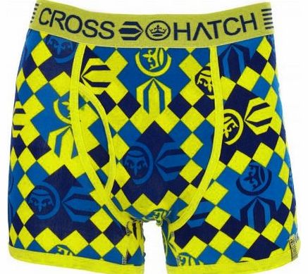 Crosshatch Diamond Checkers Boxer Shorts Yellow L