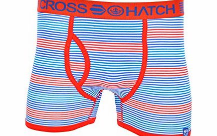 Crosshatch Mens ``Megahertz`` Stripe Boxer Shorts Pillar Box Red XX-Large