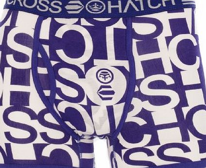 Crosshatch Mens Typos Graphic Print Boxer Shorts Purple XL