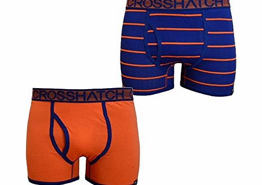 Crosshatch Neon Pack of 2 Boxer Trunk Shorts Orange XL