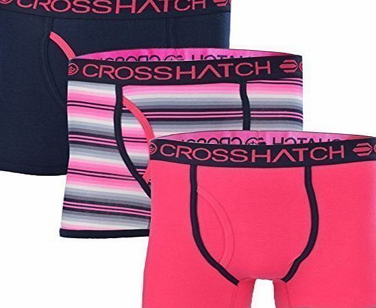 Crosshatch Neonic CH108400 3 Pack Boxer Shorts - Magenta - Medium