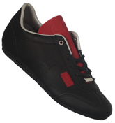 Cruyff Recopa Classic Black/Red Leather Trainers