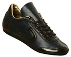 Cruyff Vanenburg Navy/Dark Brown Leather Trainers