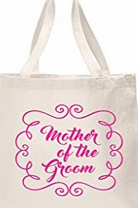 CrystalsRus Mother Of The Groom Natural Bridal Pink Printed Wedding Favour Tote Bags brides hen party gift bags