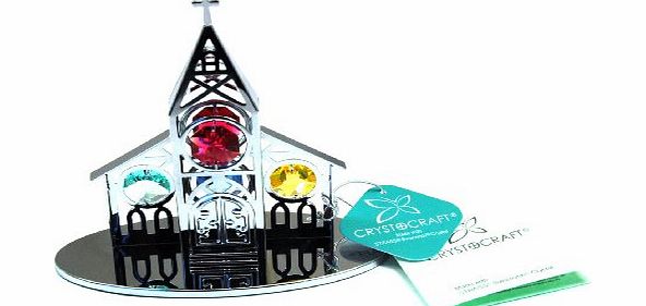 CRYSTOCRAFT  Church Ornament With Swarovski Crystals