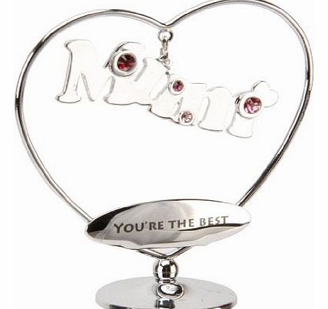 CRYSTOCRAFT  Gift Ornament- Mum Youre the Best with Swarovski Crystal Elements