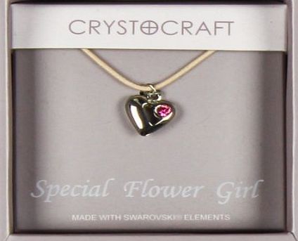 CRYSTOCRAFT  Keepsake Gift Ornament - Crystocraft Necklace with Heart Charm Maid of Honour