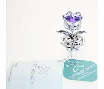 CRYSTOCRAFT  Keepsake Gift Ornament - Tulip Blue/Violet with Swarvoski Crystal Elements