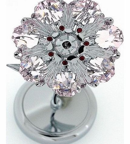 Freestanding Sunflower Ornament With Pink & Red Swarovski Crystals.
