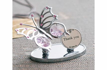 CRYSTOCRAFT Thank You Butterfly Chrome Plaque