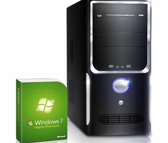 Silent office PC! CSL Speed A26017uH (Dual) incl. Windows 7 - computer system with Intel Celeron 2x 2800 MHz, 300GB, 4GB DDR3 RAM, ASUS Mainboard, USB 3.0, WiFi - for high-speed Internet access