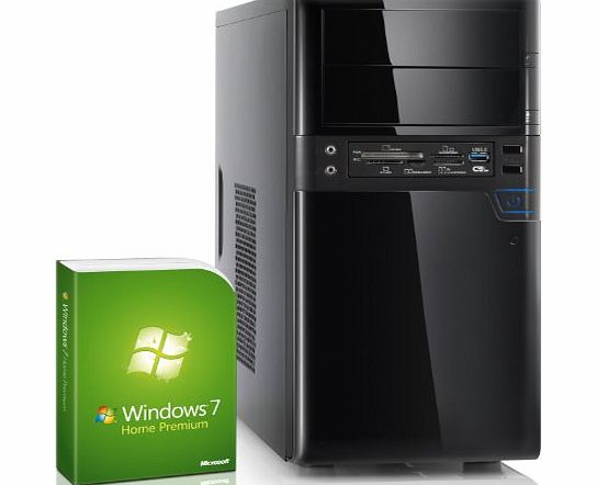 Silent office PC! CSL Speed Speed H4200u (Dual) incl. Windows 7 - computer system with Intel Pentium G3420 2x 3200 MHz, 500GB HDD, 4GB DDR3 RAM, Intel HD Graphics, USB 3.0 - a dual core office compute