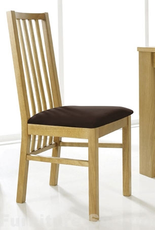 cuba Oak Slatted Dining Chairs x Pair