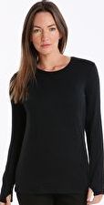 Cuddl Duds, 1297[^]265200 Womens Comfortwear Long Sleeve Crew - Black