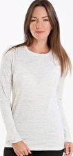 Cuddl Duds, 1297[^]265188 Womens Comfortwear Long Sleeve Crew - Ivory Neps