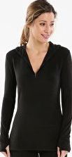 Cuddl Duds, 1297[^]265246 Womens Fleecewear Half Zip Hoodie - Black