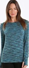 Cuddl Duds, 1297[^]265338 Womens Flexfit Long Sleeve Crew - Aegean Space Dye