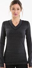 Cuddl Duds, 1297[^]265332 Womens Flexfit Long Sleeve V-Neck - Black Space
