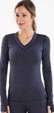 Cuddl Duds, 1297[^]265326 Womens Flexfit Long Sleeve V-Neck - Navy Space Dye