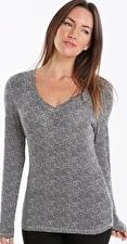 Cuddl Duds, 1297[^]265392 Womens Softwear Long Sleeve V-Neck - Animal