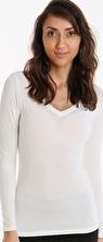 Cuddl Duds, 1297[^]265398 Womens Softwear Long Sleeve V-Neck - Ivory
