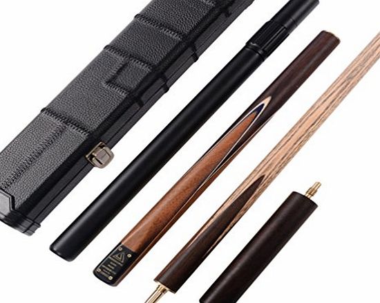 CUESOUL  Classic Handmade 58 Inch Rosewood 3/4 Piece Snooker Cue with Black Cue Case and Aluminum Telescope Extension (CSSC011)