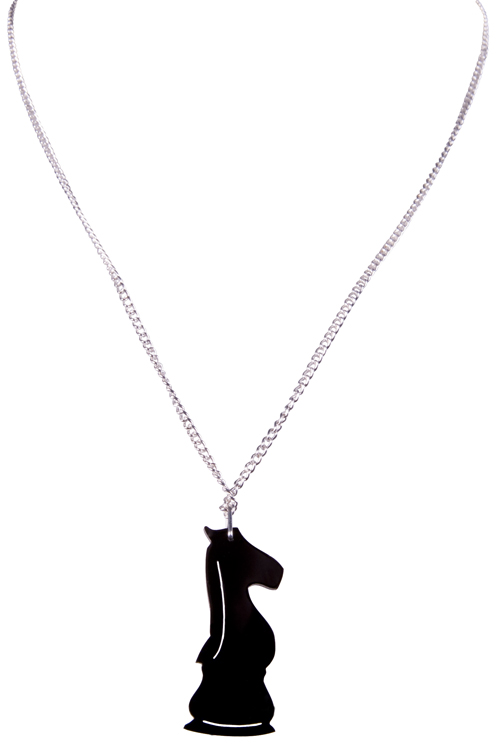Black Knight Chess Piece Necklace from Culture