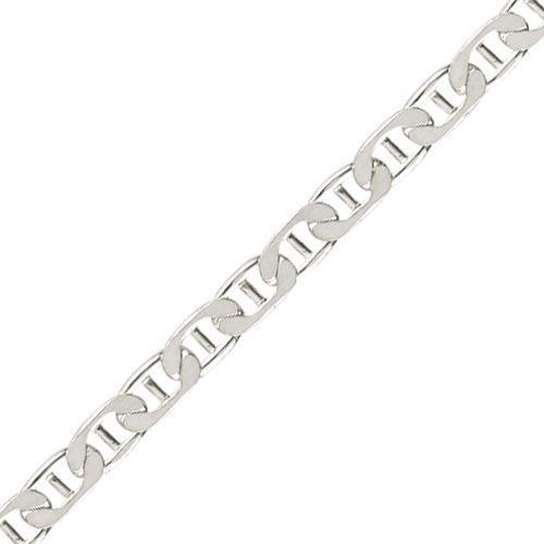 Curteis Silver 16 Inch Anchor Curb Chain In Silver