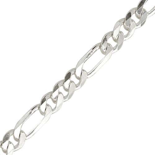 Curteis Silver 18 Inch 3   1 Metric Figaro Chain In Silver