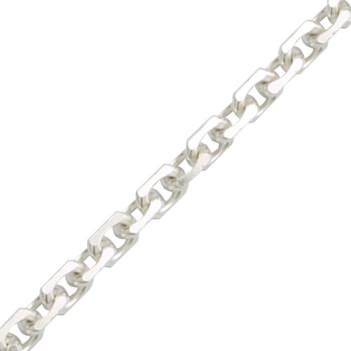 Curteis Silver 18 Inch Angle Filed Trace Chain In Silver