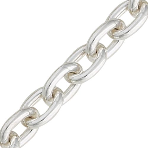 Curteis Silver 18 Inch Close Trace Chain In Silver