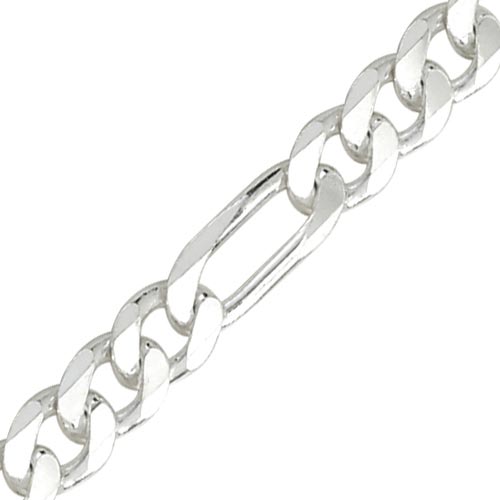 Curteis Silver 7.5 Inch 3   1 Metric Figaro Bracelet In Silver