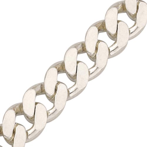 Curteis Silver 7.5 Inch Hammered and Filed Curb Bracelet In Silver