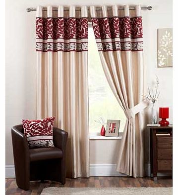 Coniston Lined Eyelet Curtains 117x137cm - Red