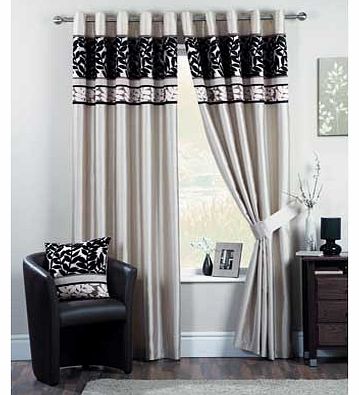 Curtina Coniston Lined Eyelet Curtains 168x183cm - Black