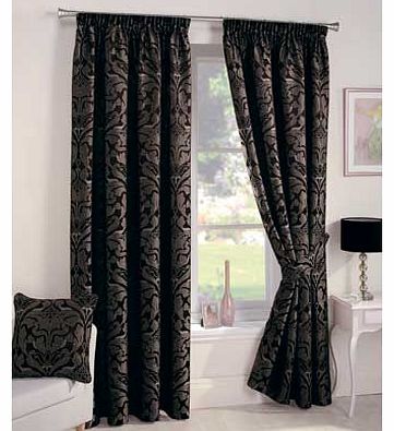 Curtina Crompton Lined Curtains 117x137cm - Black