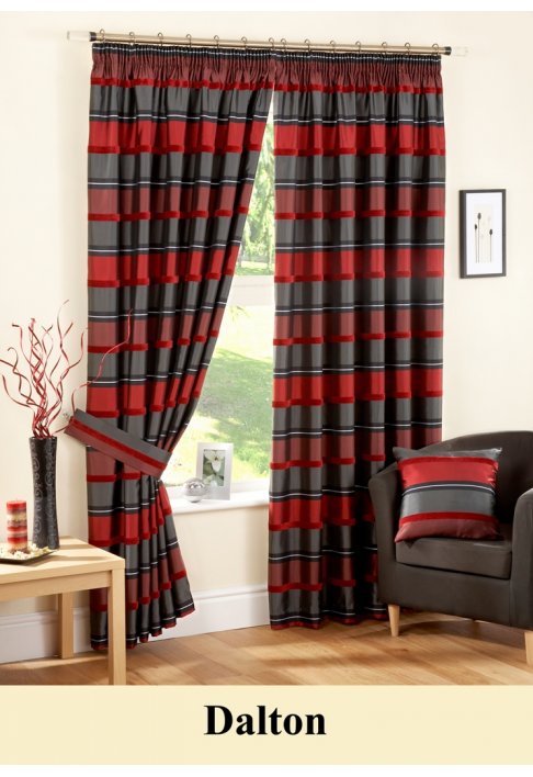 Curtina Dalton Red Lined Curtains
