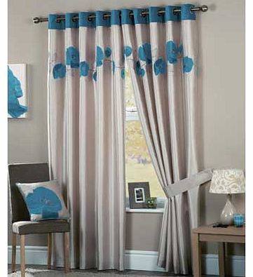 Curtina Danielle Lined Eyelet Curtains 229x274cm - Teal
