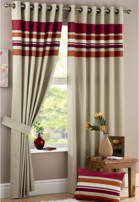 Harvard Spice Lined Eyelet Curtains