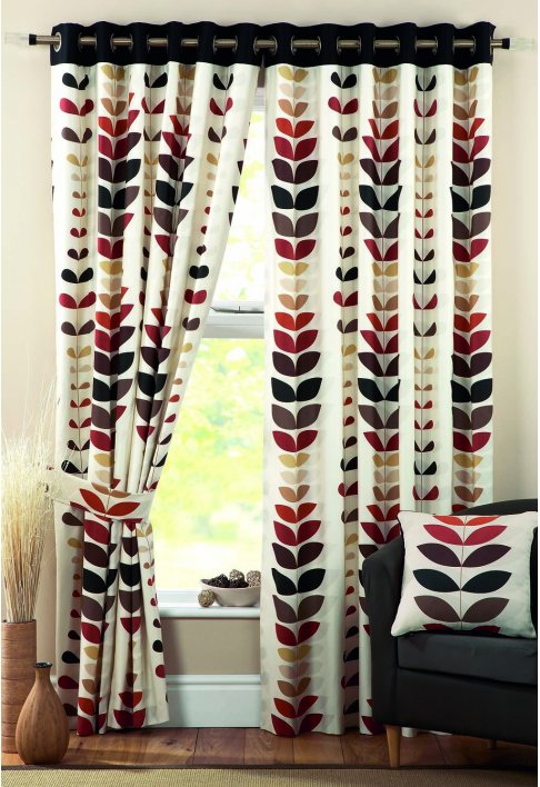 Zest Spice Lined Eyelet Curtains