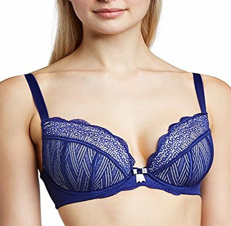 Curvy Kate Womens Roxie Padded Plunge Full Cup Everyday Bra, Blue (Night/Silver), 30HH