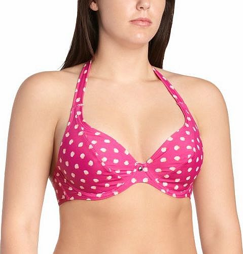 Curvy Kate Womens Seashell Halterneck Bikini Top, Pink (Sorbet), 34H