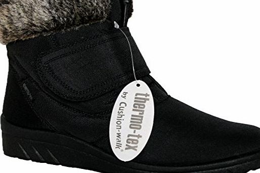Cushion Walk Women Snow Boots Ladies Warm Snug Fashion Comfort Snow Ice Ankle Boots Size 5