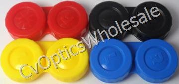 CvOptics Contact Lens Soaking Storage Cases UK Made x 4 - Red, Yellow, Blue and Black