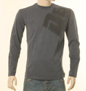 D&G Mens Ink Long Sleeve Lightweight T-Shirt with Black Logo